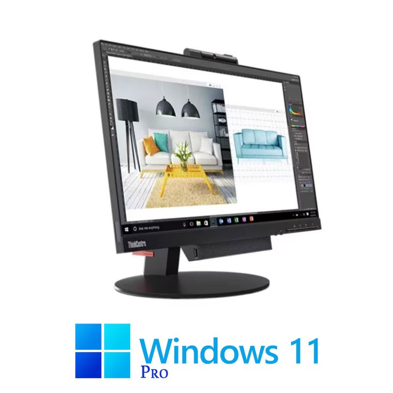 All-in-One Lenovo TIO22 Gen 3, Hexa Core i5-8400T, 256GB SSD, FHD IPS, Win 11 Pro