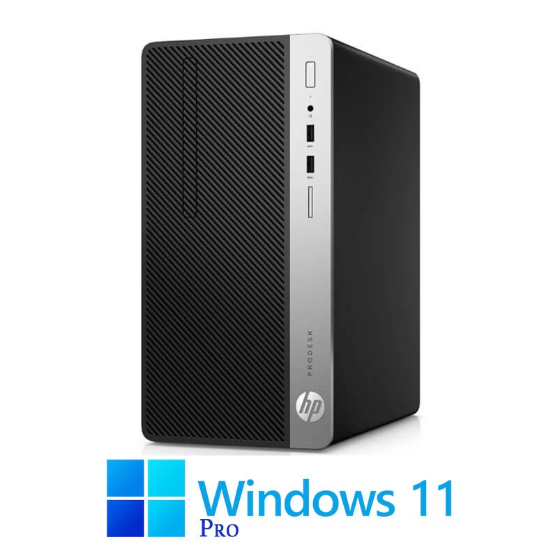 Calculatoare HP ProDesk 400 G5 MT, Hexa Core i5-8500, 16GB DDR4, SSD, Win 11 Pro
