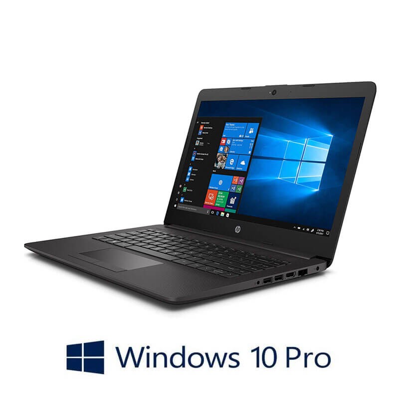 Laptop HP 240 G7, Quad Core i5-8265U, 256GB SSD, 14 inci, Webcam, Win 10 Pro