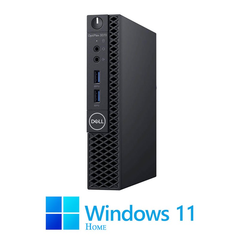 Mini Calculatoare Dell OptiPlex 3070, Quad Core i3-9100T, 8GB DDR4, 256GB SSD, Win 11 Home
