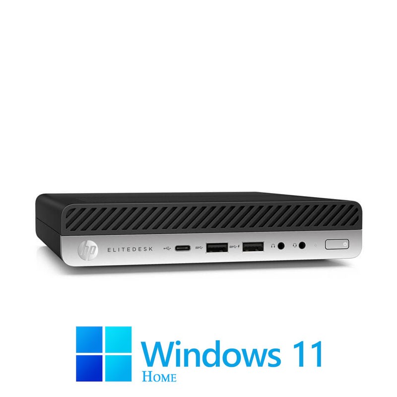 Mini Calculatoare HP EliteDesk 800 G4, Hexa Core i5-8500T, 16GB DDR4, SSD, Win 11 Home