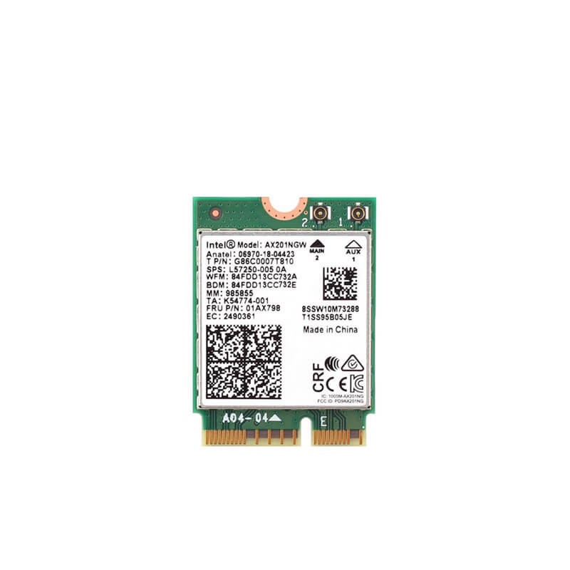 Modul Wi-Fi 6 Intel AX201NGW, Dual Band 2.4GHz/5GHz, Bluetooth 5.2